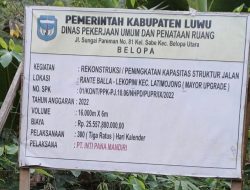 Proyek Jalan di Latimojong,  Diduga Gunakan Material dari Tambang Ilegal 