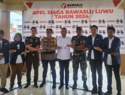 Bupati Luwu Bersama Bawaslu Ikuti Apel Siaga Pengawasan Masa Tenang Pemili 2024