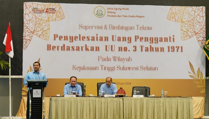 Kajati Sulsel Pimpin Supervisi dan Bimtek Optimalisasi Uang Pengganti